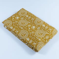 Mustard Color Cotton Digital Print (1.30Meter Piece)