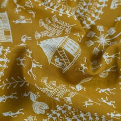 Mustard Color Cotton Digital Print (1.30Meter Piece)