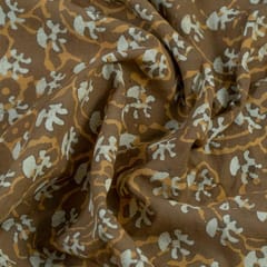 Mustard Color Cotton Cambric Batik Printed Fabric(1.5Meter Piece)