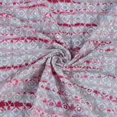 Cotton Chikan Tie and Dye Printed Fabric