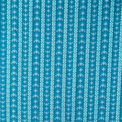 Sky Blue Muslin Zari Strips With Digital Print(1.50Mtr Piece)