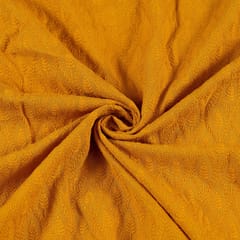 Mustard color Big width Rayon chikan fabric