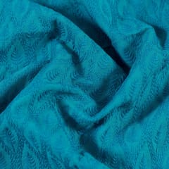 Firozi color Big width Rayon chikan fabric