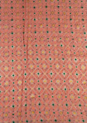 Peach Color Georgette Jacquard fabric