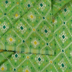 Lime Green Color Georgette Jacquard fabric