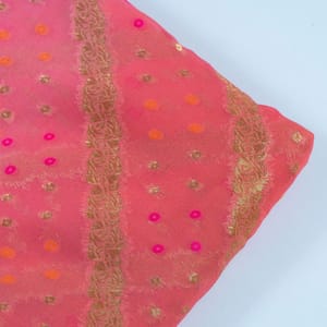 Ombre dyed Georgette Jacquard fabric