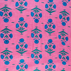 Pink Color Dazzle Cotton Printed Fabric