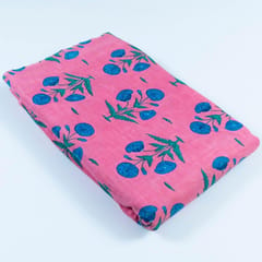 Pink Color Dazzle Cotton Printed Fabric