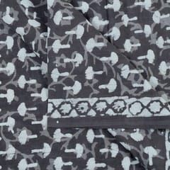 Grey Cotton Batik Printed Fabric