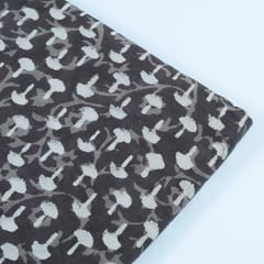 Grey Cotton Batik Printed Fabric