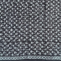 Grey Cotton Batik Printed Fabric