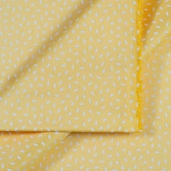 Yellow Color Glace Cotton Printed Fabric (90Cm Piece)