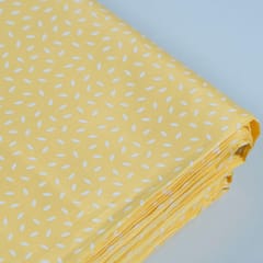 Yellow Color Glace Cotton Printed Fabric (90Cm Piece)