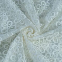 Dyeable Organza Embroidered Fabric