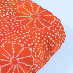 Orange Color Chinon Chiffon Bandhni Printed Fabric