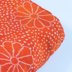 Orange Color Chinon Chiffon Bandhni Printed Fabric