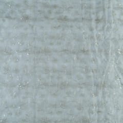 White Dyeable Organza Embroidered Fabric