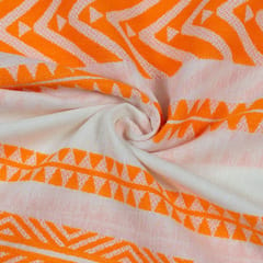 WHITE  WITH  ORANGE  STRIPES fabric