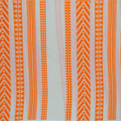 WHITE  WITH  ORANGE  STRIPES fabric