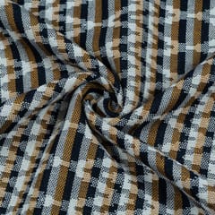 BROWN WITH WHITE STRIPES  JACQUARD fabric