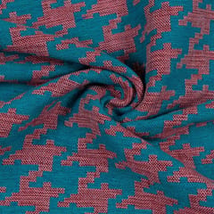 GREEN WITH RED DESIGN JACQUARD fabric