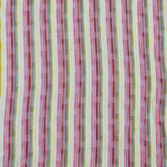 WHITE WITH PINK STRIPES JACQUARD fabric