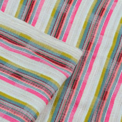 WHITE WITH PINK STRIPES JACQUARD fabric