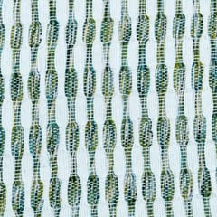 WHITE  WITH  GREEN STRIPES JACQUARD fabric