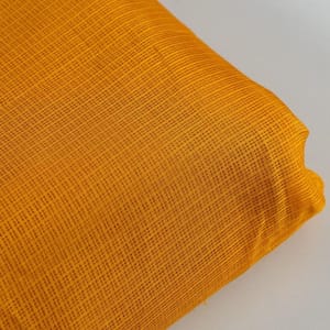 Mustard Yellow Color Kota Doria Checks fabric