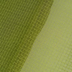 Mehendi Green Color Kota Doria Checks fabric