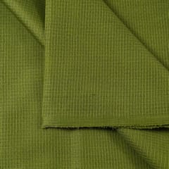 Mehendi Green Color Kota Doria Checks fabric