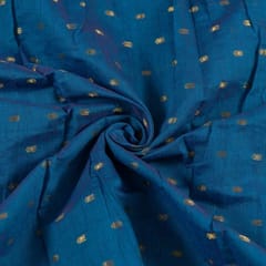 Royal Blue Color Chanderi Booti Jacquard fabric