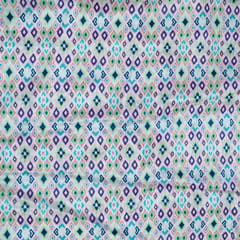 White Color Pure Crepe Tribal Digital Printed Fabric