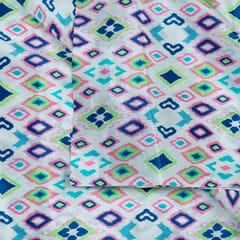 White Color Pure Crepe Tribal Digital Printed Fabric