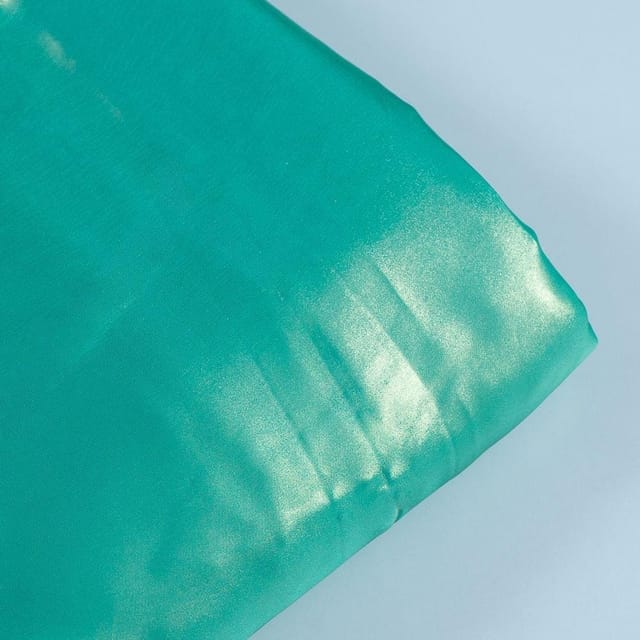 Sea Green Color Shimmer Georgette Foil fabric