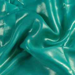 Sea Green Color Shimmer Georgette Foil fabric