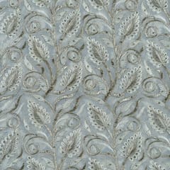 White Color Lucknowi Georgette Embroidery (1.10 Meter Piece)