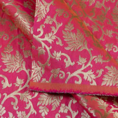 Majenta Color Brocade fabric