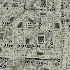 Cream Color Cotton Printed Fabric