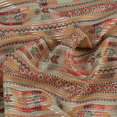 Multi Color Georgette Foil Printed Fabric