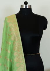 Move Green Dola Banarsi Jacquard Duppata