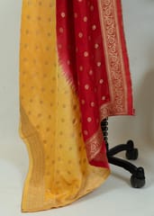 Red Yellow Color Dola Banarsi Jacquard Duppata