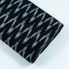 BLACK WITH WHITE ZIGZAG IKAT fabric