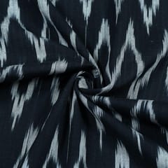 BLACK WITH WHITE ZIGZAG IKAT fabric