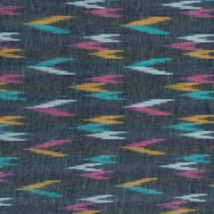 GREY WITH  MULTICOLOR  ARROR  IKAT fabric