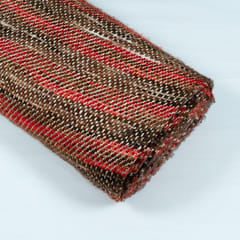 RED WITH BROWN JACQUARD fabric