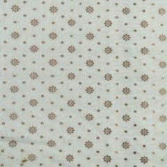 Off White Viscose Chanderi Jacquard fabric