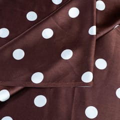 Brown Color Zara Satin Printed Fabric