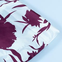 Wine Color Zara Satin Printed Fabric(1Meter Piece)