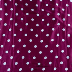 Wine Color Zara Satin Printed Fabric